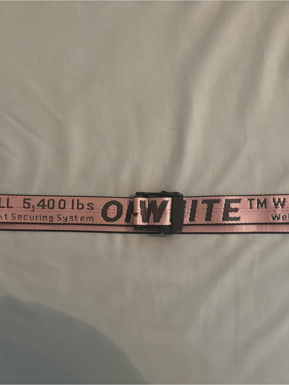 Off-White Pink Industrial Logo Belt